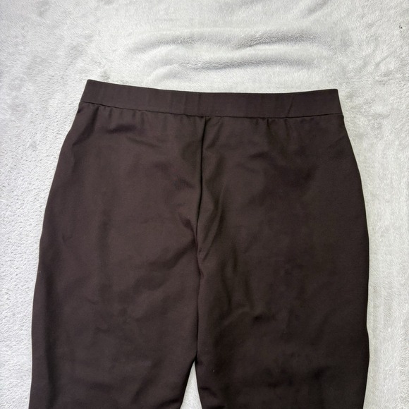 Susan Graver Womens Pants Medium Brown Liquid Knit Straight Leg Stretch Mature - Picture 9 of 10